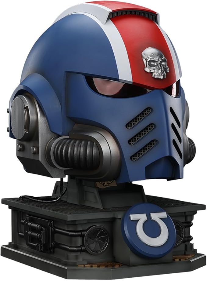 JOYTOY Warhammer 40,000 1/18 Action Figure-Ultramarines Lieutenant Titus' MKX Helmet & Display Stand-Collection Model Birthday Gifts JT01697