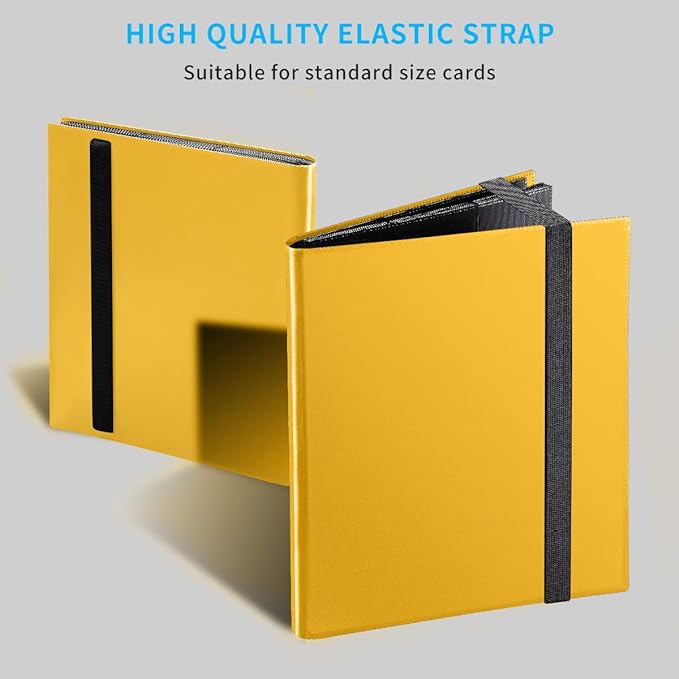 Upgraded 9 Pockets Trading Card Collection Binder, 360 Book Holder Album for Yugioh, MTG, TCG, Magic, Sports Cards - Yellow