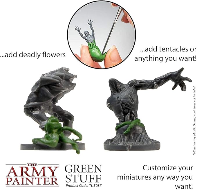 The Army Painter Green Stuff, 2 Part Modelling Clay, 20cm, Mouldable Model Putty Modelling Compound for Miniatures, Easy-to-Knead Green Putty Epoxy Clay for Sculpting