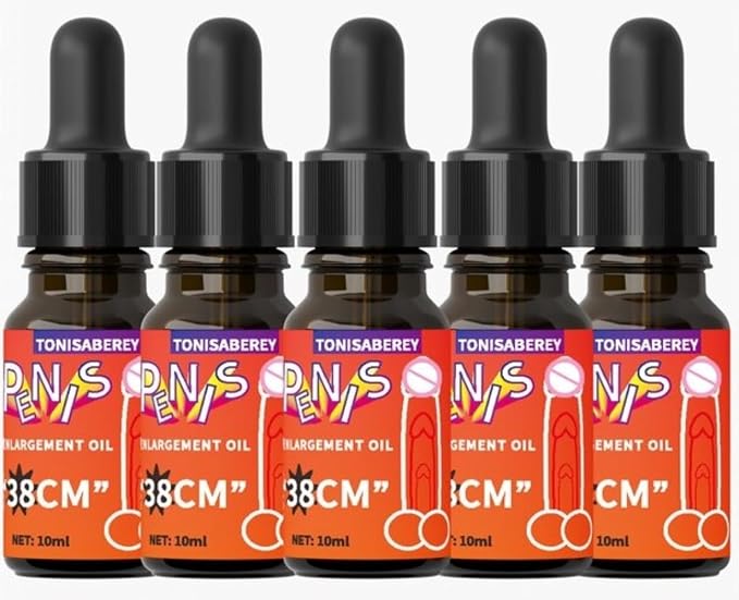 Enlargement Oil - Enlarge Massage Oil with Herbal Ingredients to Help Increase Size, Girth and Length - 0.34 Fl Oz by Tonisaberey (Pack of 5)
