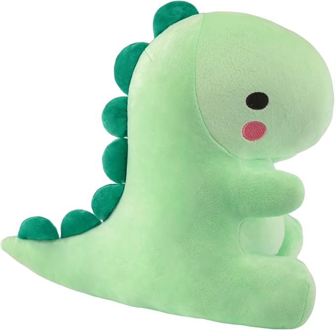 Plush Dinosaur Stuffed Animal, Cute Toys Anime Dinosaur Soft Throw Pillow Gift for Children Boys Girls Green 10.6 inch