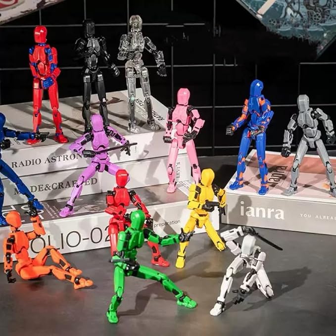 (Assembly Completed) 10 Packs T13 Action Figure Set, Dummy 13 3d Printed ActionFigure Toy Gifts for Kids, Robot 13 Action Figure Full Body Mechanical Doll Christmas Birthday Gift for Boys Girls