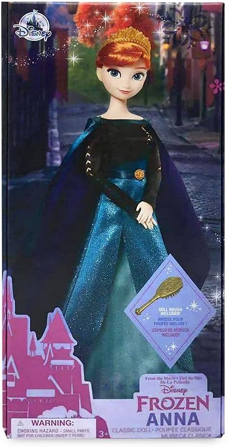 Disney Store Girl's Princess Classic Doll (Queen Anna from Frozen 2), 11 Inches, Includes Brush with Molded Details, Fully Posable Toy in Classic Outfit -