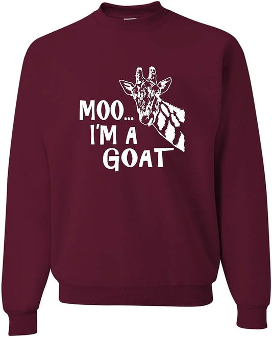 Go All Out Adult Moo I'm A Goat Funny Animal Sweatshirt Crewneck