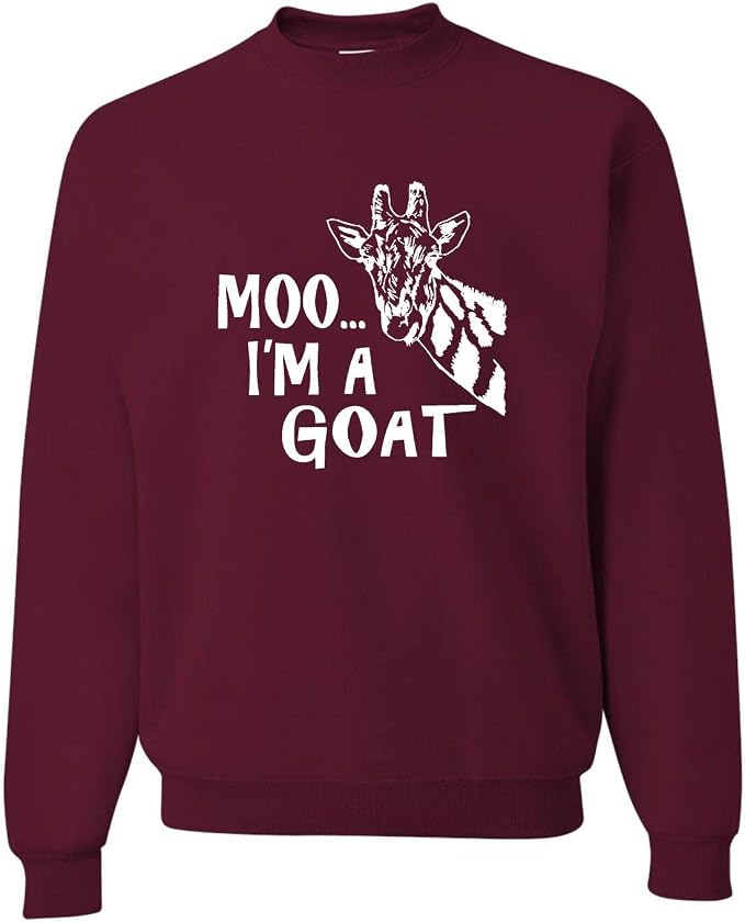 Go All Out Adult Moo I'm A Goat Funny Animal Sweatshirt Crewneck