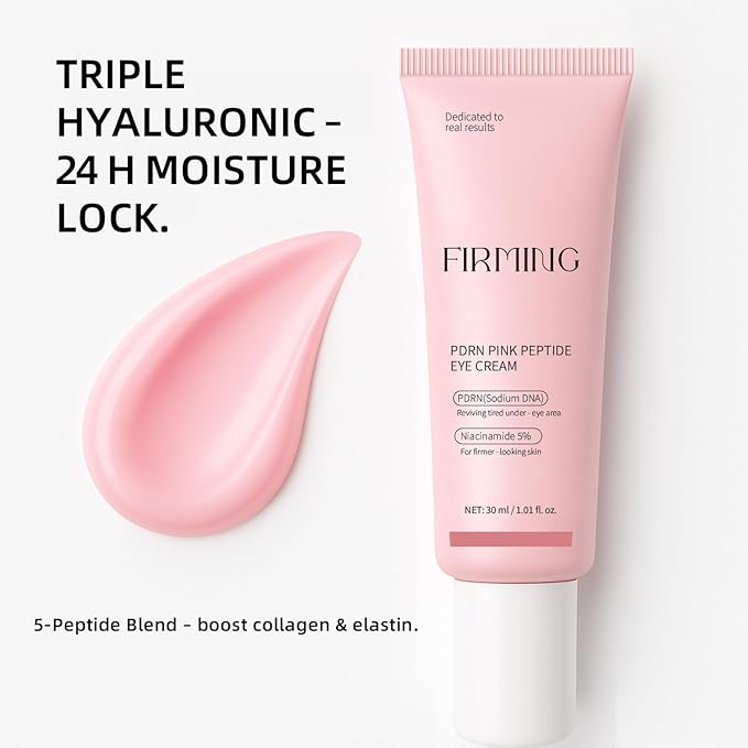 Mtmult Eye Cream Anti Aging Salmon DNA PDRN Pink Peptide Skin Care with 5% Niacinamide, Retinol, Peptides, Sodium Hyaluronate | Eye Treatment for Fine Lines, Dark Circles | 1.01fl.oz