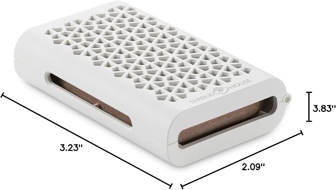 Serene House Puccini Lava Rock Essential Oil Aromatherapy Car Vent Clip – Portable or Tabletop Usage for Convenient Scent-Based Stress Relief and Relaxation - White