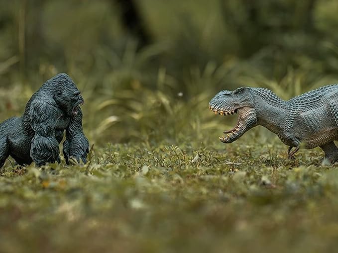 Gorilla VS Vastatosaurus Rex Dinosaur Toys with Realistic Rock Action Figure Rampage Gorilla Fight Tarbosaurus Animal Figurines for Role Playing for Kids