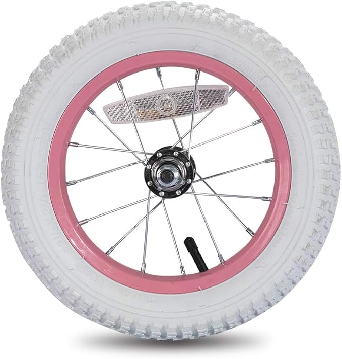 JOYSTAR 12 14 16 18 20 Inch Kids Bike Front Wheels Replacement Bicycle Wheels with 12-20 Inch Solid Air Rubber Tire & Inner Tube Don't Fit Huffy Bike Black & White