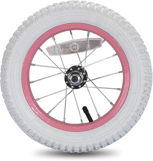 JOYSTAR 12 14 16 18 20 Inch Kids Bike Front Wheels Replacement Bicycle Wheels with 12-20 Inch Solid Air Rubber Tire & Inner Tube Don't Fit Huffy Bike Black & White