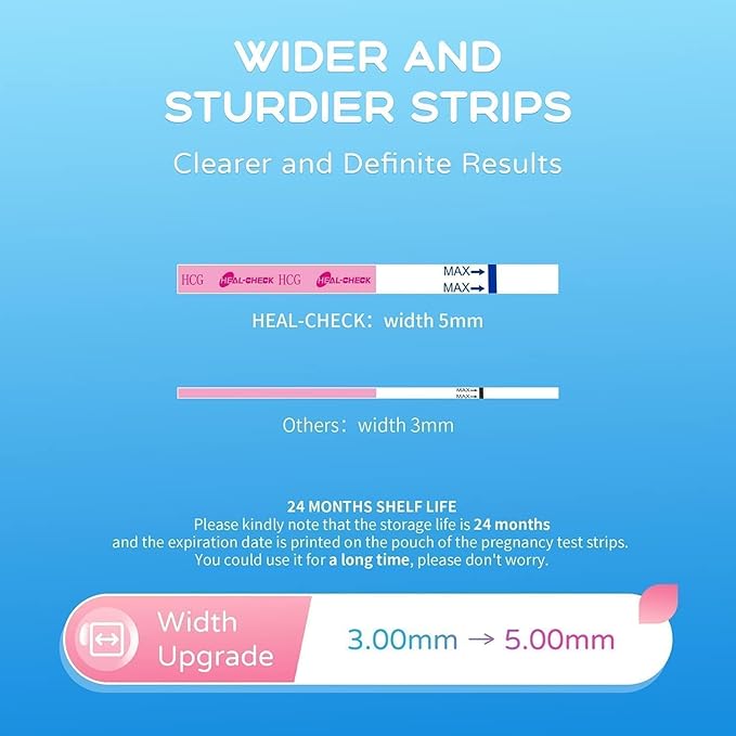 100 Count Pregnancy Tests with Cups, Bulk Pregnancy Test Strips for Detection at Home, Over 99% Accuracy, Individually Wrapped Fertility Tests, Extra-Wide 5mm HCG Tests, Pruebas De Embarazo
