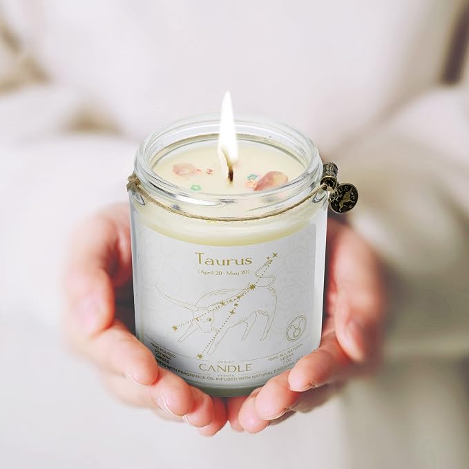 Candle, Soy Wax, Scented, Zodiac - Taurus, Birthday Gift for Women