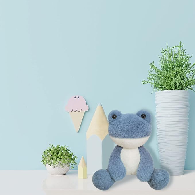 Frog Stuffed Animal, Navy Blue Frog Plush Toy, Soft Cuddly Plushie Hugger Toy for Boys Girls, Gifts for Kids or Girlfriend, 8.5 Inches