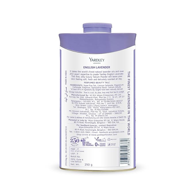 Yardley English Lavender Perfumed Talc | 250g ( 8.81 Ounce) | Pack of 1