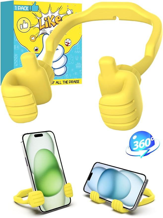 Gifts for Teens Girls Boys Valentines Kids Adults Cell Phone Stand: Upgrade Adjustable Thumbs Up Lazy Phone Holder for Desk Fun Birthday Gifts for Grandma Adults Husband from Wife Easter Gifts