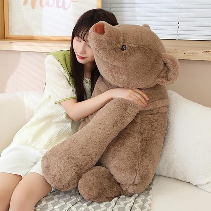 Large Bear Stuffed Animals, 31.5" Brown Bear Plush Throw Pillow Super Cute Kawaii Plushie Toys Gifts for Boys Girls Adults, 80cm, Brown