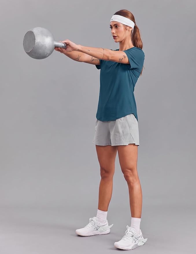 PINSPARK Soft Workout Tops for Women UPF 50+ Sun Protection Shirt Quick Dry Athletic Running Hiking Travel Basic Tee Shirts