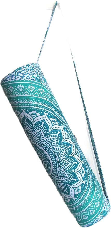 INDIAN CRAFT CASTLE ICC Yoga Mat Bag Carrier Full-Zip Exercise Yoga Mat Carry Bag for Women Men with Multi-Functional Storage Pockets and Adjustable Shoulder Strap 26X6 Inches