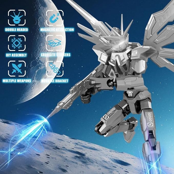 T13 Action Figure 2-Pack Set, Titan 13 Robot 3D Printed Already Assembled Collectible Toy with Dummy 13 Figure for 6 7 8 9 10 11 12 Years old Kids Gift, Titan13 & T-13 Model Kit for Kids & Adults