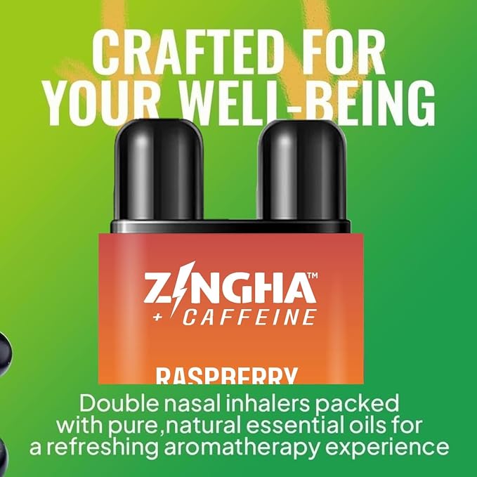 Z!NGHA Caffeinated Aromatherapy Nasal Inhaler Stick - Energy Nasal Stick with Peppermint & Eucalyptus Essential Oils - Natural Focus & Alertness Support, Sweet Surge