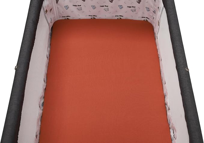 Pack n Play Sheet Stretchy Fitted Portable Mini Crib Sheets Set 2 Pack,Playard Sheets Convertible Playard Mattress Cover,Ultra Soft Jersey Material, Orange & Floral