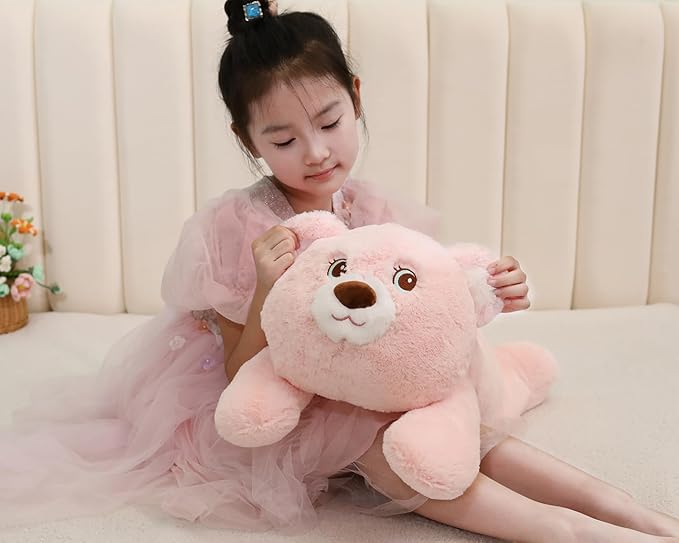 XMV 26 inch 5 lbs Bear Weighted Stuffed Animals, Large Weighted Plush Animal, Cute Plush Toy Pillow, Soft Bear Plushie Gifts for Adults, Kids, Boys and Girls(Light Pink)