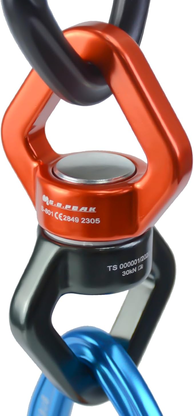 30kN Swing Swivel, CE Certified 360°Rotational Device, Silent Hanging Accessory for Tree Swing, Aerial Dance