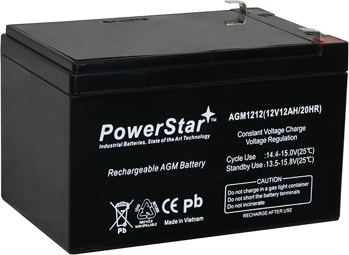 PowerStar 12V 12ah SLA Replacement Battery for Little Tikes H2 (Hummer 2) Toy Car
