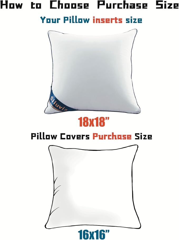 Siluvia 18x18 Down Alternative Pillow Insert 4 Pack, 100% Cotton Cover | 100% Premium Polyester Fill, Fluffy & Soft with Comfy Support - White Decorative Cushion Inserts for Couch, Sofa & Bed