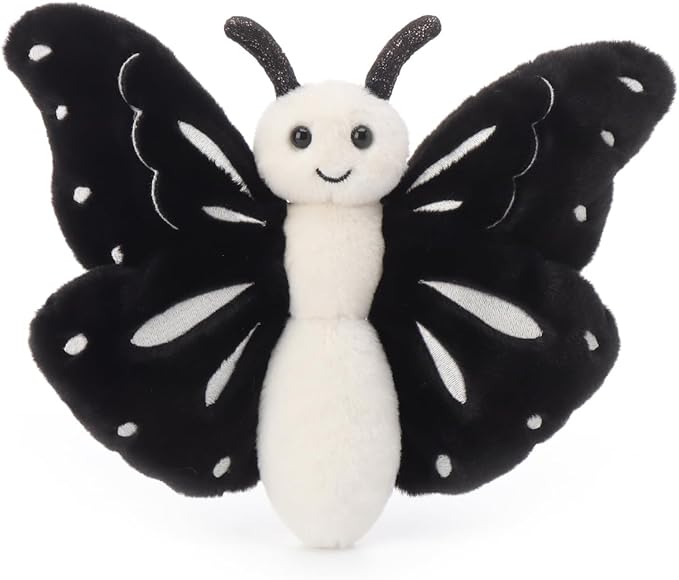 Apricot Lamb Black Butterfly Stuffed Animals for Kids, Soft Cute Plush Toys for Baby Girl and Boy, 7.5 Inches
