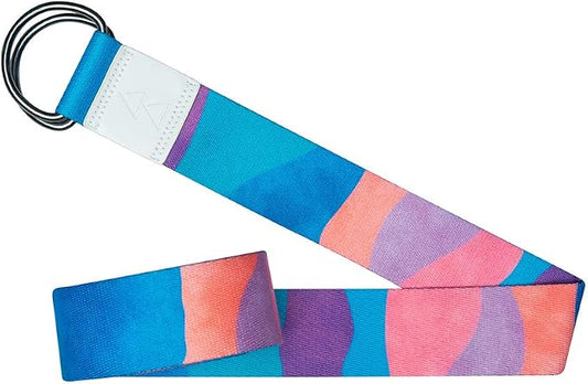 yogadesignlab | The Yoga Strap | Luxurious, Extra Long, Super Soft, Eco Printed | Studio Quality, Adjustable | Safely Stretch Further and Hold Longer | 8 ft Long