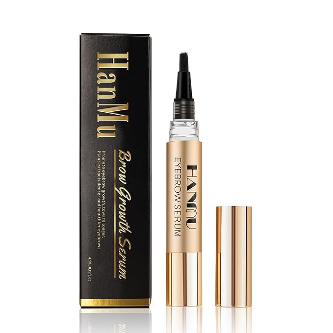 HANMU Eyebrow Growth Serum for Women & Men, Rapid Brow Enhancer, Natural Brow Growth for Thicker Fuller Longer Brows, Gentle Non-Irritating 4.5ml
