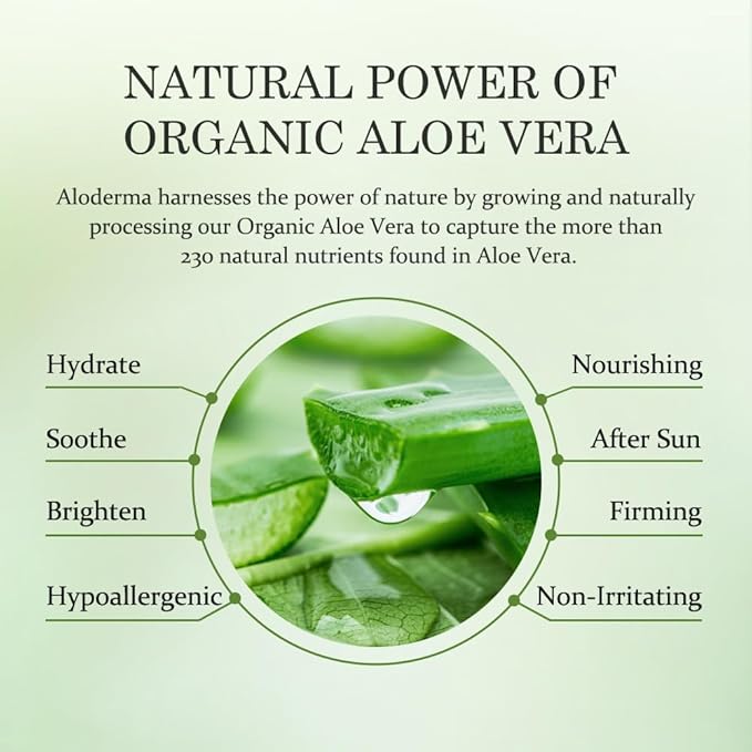 Aloderma Brightening Facial Cream - Made with 69% Organic Aloe Vera - Natural Skin Brightening Squalane & Niacinamide for Flawless Complexion, 1.7oz