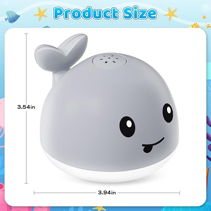 Baby Bath Toys for Kids Ages 1-3 & Babies 6-12 Months, Light Up Whale Sprinkler Water Toys for Infant Toddlers 1 2 3 Year Old Boys Girls Valentines Birthday Gifts Newborn Essentials