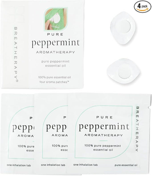 Aromatherapy Peppermint Patches - Pure Essential Oil Aroma Patch - Peppermint Essential Oils for Calm - 4-Pack