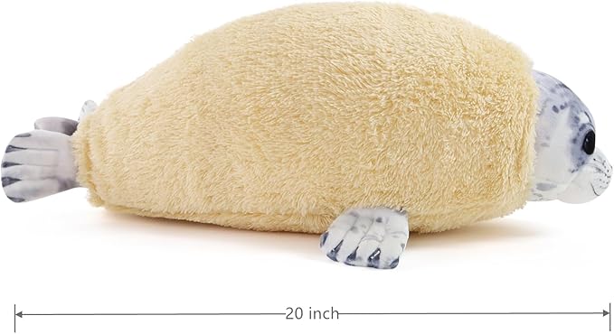 20" Chubby Blob Seal Pillow Soft Plushies, Cute Ocean Stuffed Animals Plush Toy, Room Decor,Throw Pillow Doll Big Plush Toys Gift for Girlfriend,Boys, Girls (Medium(20 in))