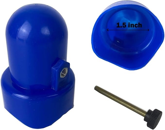 Large Trampoline Enclosure Pole Caps with Screw-in Bolts, Only Fit for Pole 1.5 Inch Diameter, 6 Piece, Blue,Trampoline Pole Toppers
