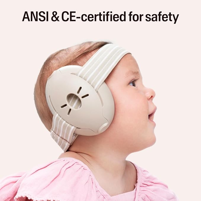 Alpine Muffy Baby Ear Protection for Babies and Toddlers up to 36 Months - CE & ANSI Certified - Noise Reduction Earmuffs - Comfortable Baby Headphones Against Hearing Damage & Improves Sleep - Sand