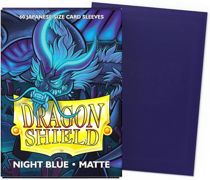 Dragon Shield Card Sleeves, Matte Night Blue 60CT - Sturdy, Smooth & Tough - Japanese Size - Compatible with Pokemon, Yugioh & More - PVC-free, Archival Safe