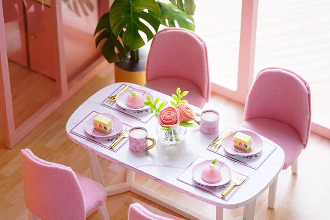 CUTEROOM DIY Miniature Dollhouse Kit with Furniture,Wooden Doll House DIY House Kit for Birthday Christmas- Meeting Your Sweet