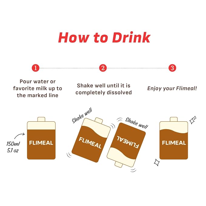 Flimeal Brown 17Grains Protein Shake, With Crunchy Protein Balls, Protein Smoothie Powder - 20g Protein, Low Sugar, Keto-Friendly Meal Replacement Shake, 1.59oz, 7packs, 7 Servings (7 Packs X 1.59 oz)