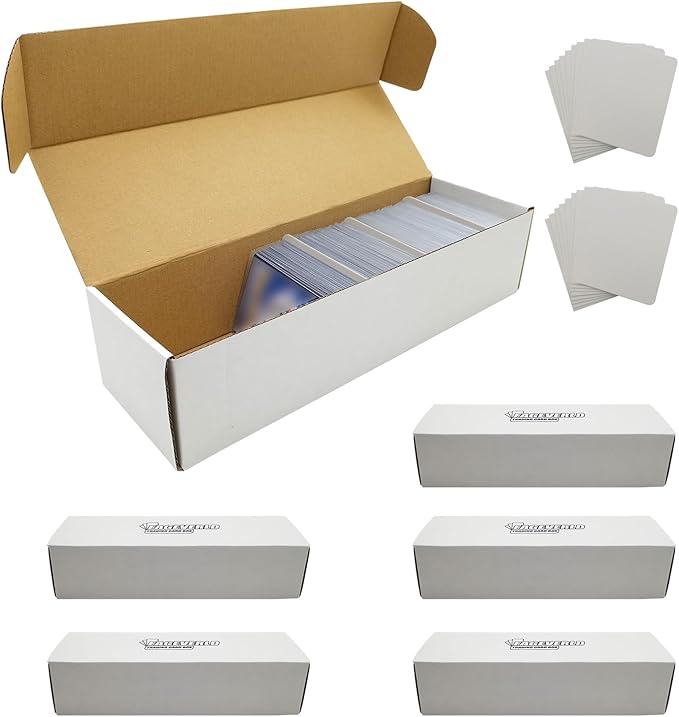 Fageverld Trading Card Storage Box, Mtg Storage Box with Dividers, Cardboard Collector Box for TCG, Baseball Sports Cards, 6 Count
