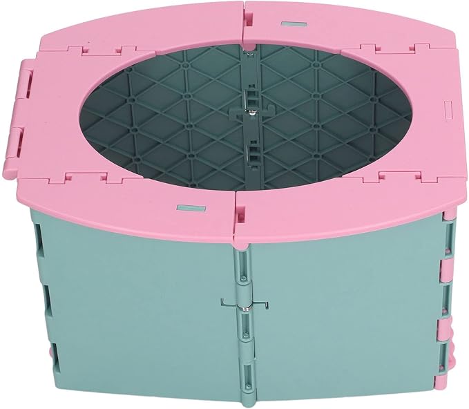 KIMISS Foldable Portable Toddler Potty - Travel & Camping Baby Toilet for Easy on Long Drives (Green Pink)