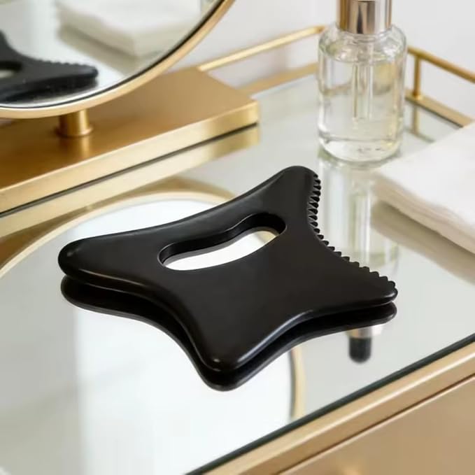 Body Gua Sha Tool Large Natural Bian Stone Handle Guasha Scraping, Muscle Scraper Tool for Soft Tissue, Manual Anti-Cellulite Sculpting Board for Muscle Release, Body Contouring (7.3 inch)