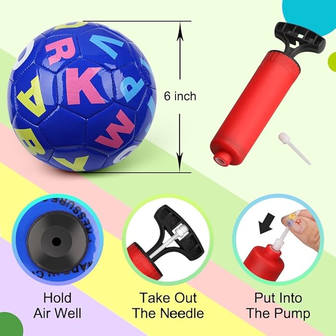 Dilabnba 3PCS Mini Soccer Balls, Soft and Safe Football Toys for Kids Toddlers, Indoor Outdoor Sport Colorful Ball Set Gifts for Girls Boys (Blue Green Orange)