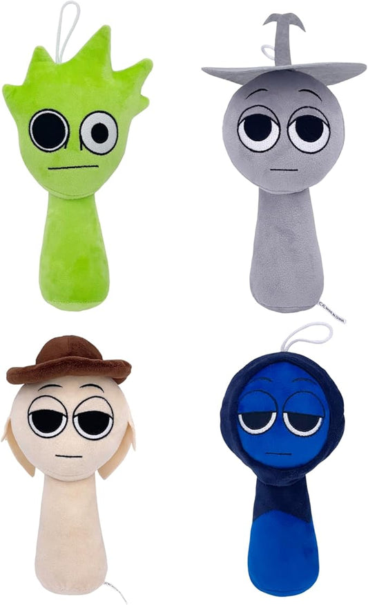 Super JAKES Sprunki Plush, Sprunki Game Plush Toys,Soft Stuffed Animal Pillow Figure Doll Christmas Birthday Gifts for Adult Kids (4PCS Plush)