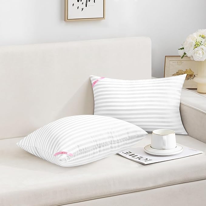 EIUE Throw Pillow Inserts, Machine Washable Pillows,Premium Polyester Fiber Fill for Sofa Bed & Decorative Cushions (White, 12x20inch)