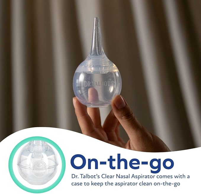 Dr. Talbot's Nasal Aspirator for Babies - Silicone - Includes Storage Case - Clear