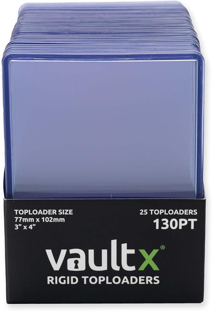 Vault X Toploaders 130pt (25 Pack), 3" x 4" Seamless Clear Rigid Card Holders for Trading Cards TCG