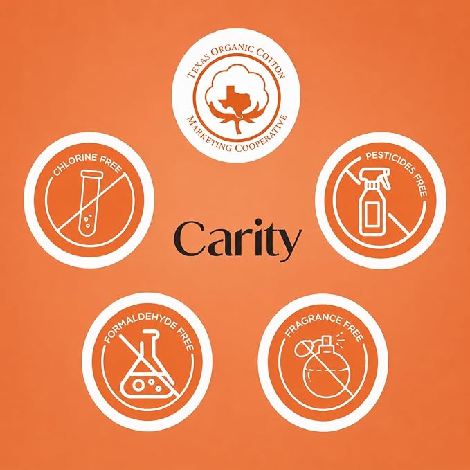 Carity Organic Cotton Pads 3 in 1 Multipack - Ultra Thin Pad with Wings, Unscented, Regular/Large/Overnight (Multipack 50 Count)